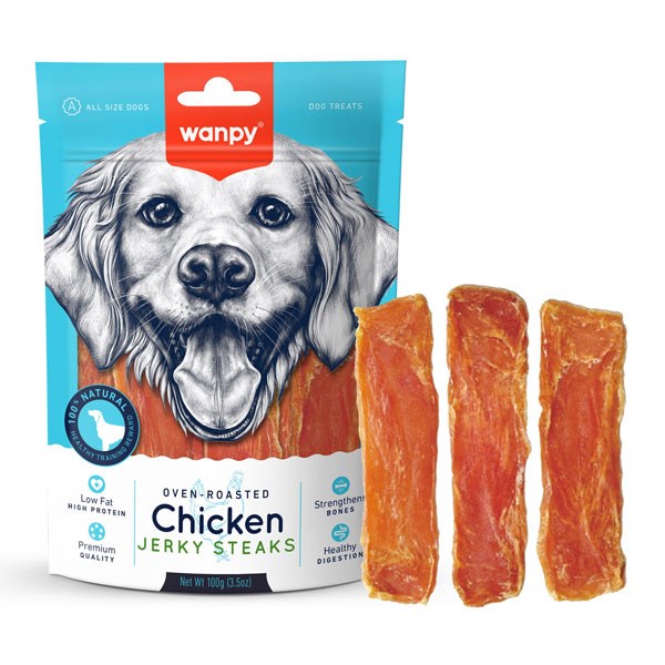تشویقی سگ ونپی مدل Chicken Jerky Steaks