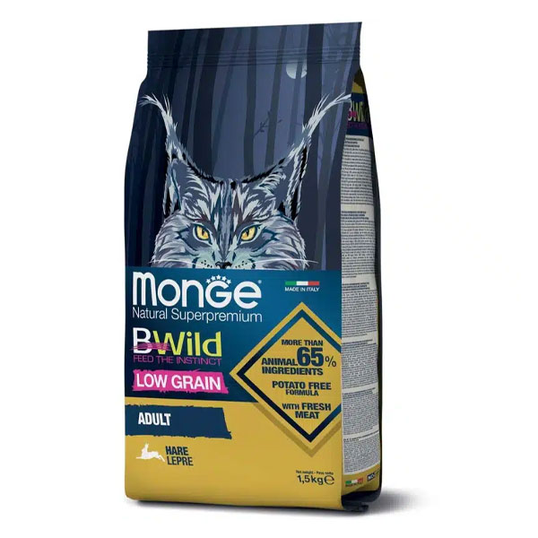 غذا خشک گربه مونژه Bwild طعم خرگوش